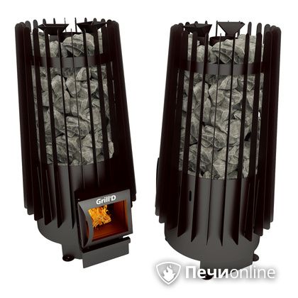 Дровяная печь-каменка GrillD Cometa Vega 180 short black в Зеленограде