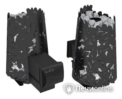 Дровяная печь-каменка GrillD Dubravo mini long black в Зеленограде