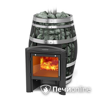 Дровяная банная печь TMF Саяны XXL 2015 Carbon Витра с закрытой каменкой и теплообменником в Зеленограде