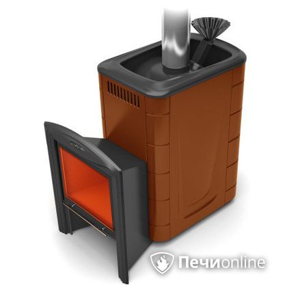 Дровяная банная печь TMF Гейзер 2014 Inox Витра  Терракота в Зеленограде
