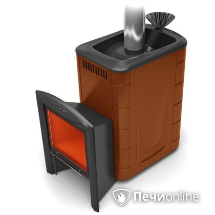 Дровяная банная печь TMF Гейзер 2014 Carbon Витра терракота в Зеленограде