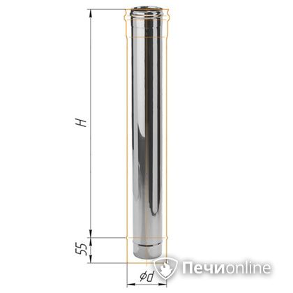 Дымоход Феррум Дымоход нержавейка 08 d-200 L=1м в Зеленограде