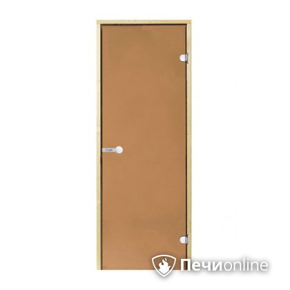 Дверь для бани Harvia Стеклянная дверь для сауны 8/19 коробка сосна бронза  D81901M в Зеленограде
